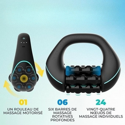 Mini masseur à percussion roulante – Massage complet du corps, récupération musculaire + Casque Bluetooth