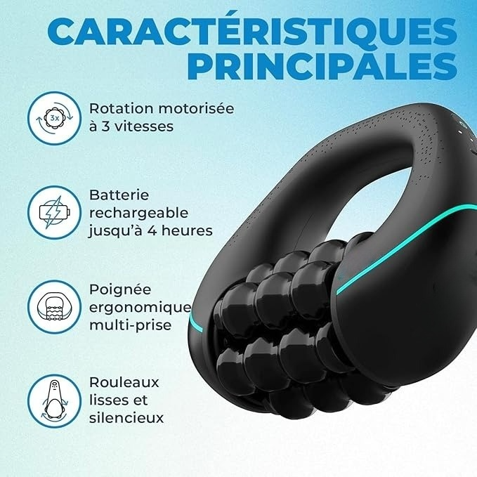Mini masseur à percussion roulante – Massage complet du corps, récupération musculaire + Casque Bluetooth