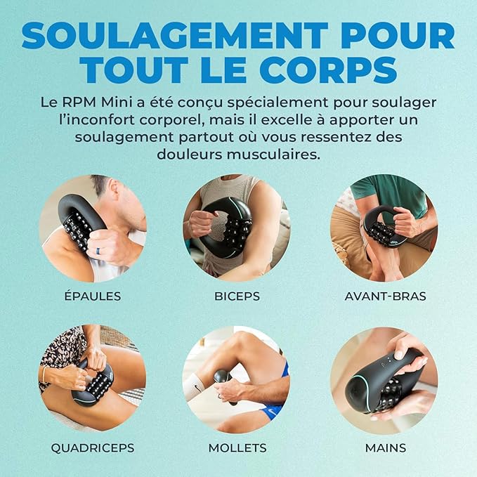 Mini masseur à percussion roulante – Massage complet du corps, récupération musculaire + Casque Bluetooth
